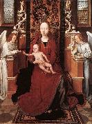 Hans Memling Virgin and Child Enthroned with Two Angels oil on canvas